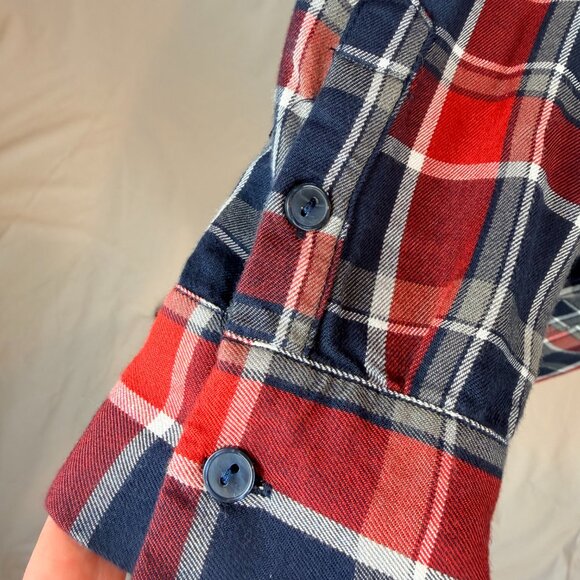 Banana Republic Women's Navy/Red Plaid Dress, Size 8 - Picture 4 of 8